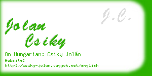 jolan csiky business card