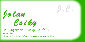 jolan csiky business card